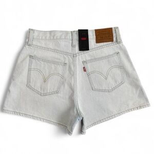 Levis premium high waisted light wash wide leg shorts